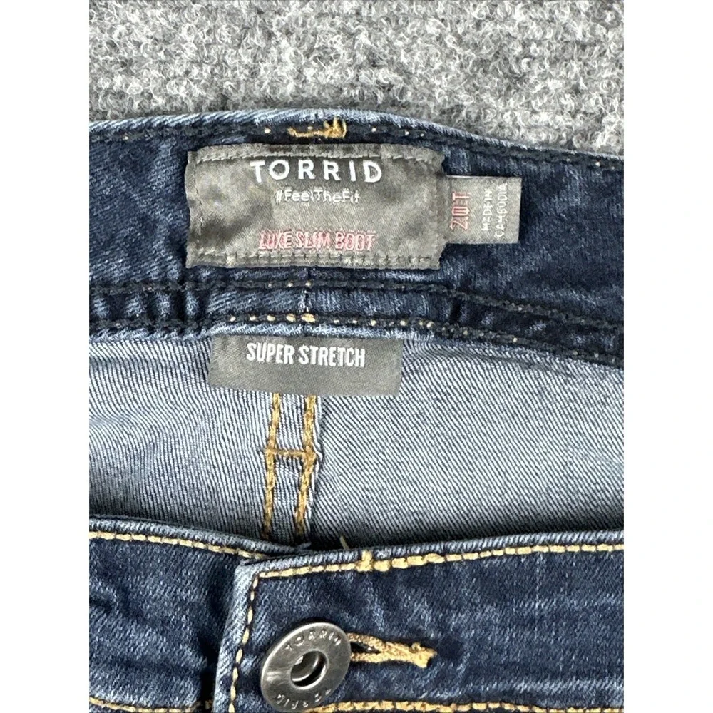 Torrid Women's Jeans 20T Luxe Slim Boot Stretch Blue Denim Medium Wash